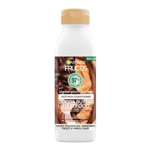 GARNIER Fructis Hair Food Odżywka do włosów wygładzająca Cocoa Butter - do włosów puszących się i niesfornych 350 ml