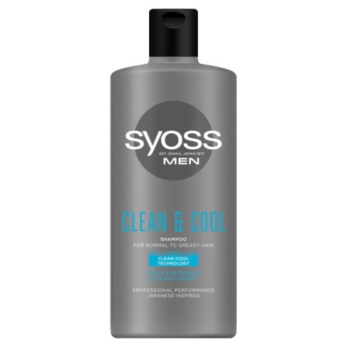 Syoss Men Clean &amp; Cool Szampon odświeżający - włosy normalne i przetłuszczające 440ml
