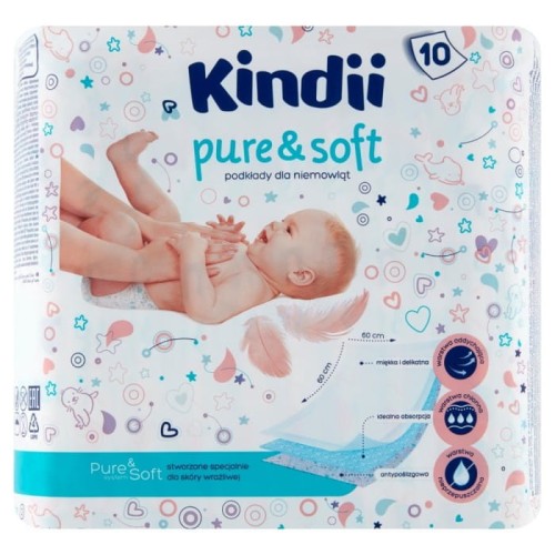 Kindii Pure &amp; Soft Podkłady jednorazowe dla niemowląt 1op.-10szt