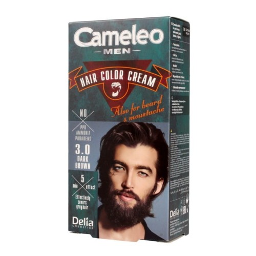DELIA COSMETICS CAMELEO MEN Krem koloryzujący do włosów, brody i wąsów 3.0 Dark Brown