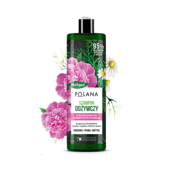 HERBAPOL Polana Szampon odżywczy do włosów - Rumianek &amp; Peonia &amp; Biotyna 400ml