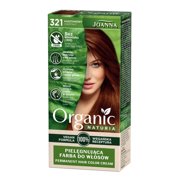 JOANNA Organic Naturia Pielęgnująca farba do włosów nr 321 Kasztanowy