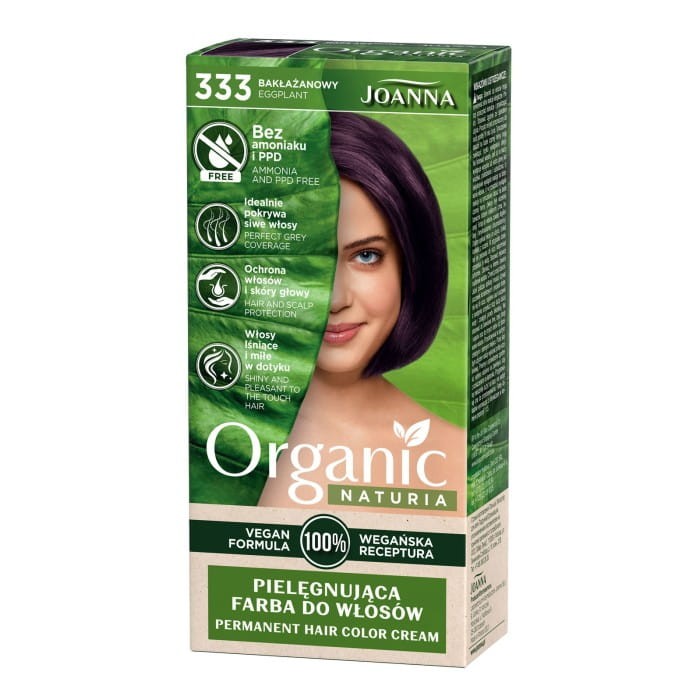 JOANNA Organic Naturia Pielęgnująca farba do włosów nr 333 Bakłażan