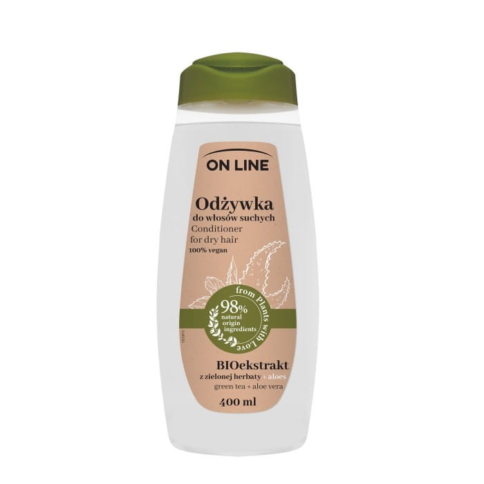 On Line From Plants With Love Odżywka do włosów BIOekstrakt z Zielonej Herbaty i Aloes 400ml