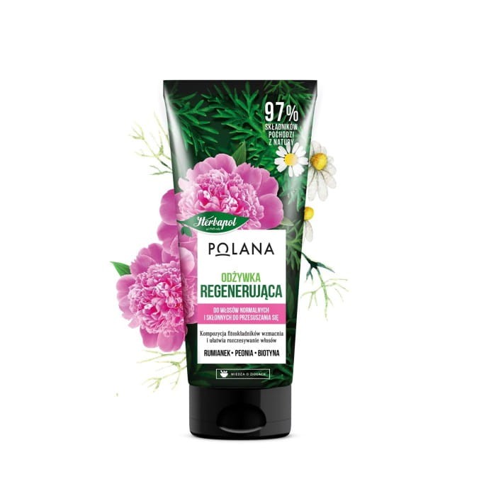 HERBAPOL Polana Odżywka do włosów regenerująca - Rumianek &amp; Peonia &amp; Biotyna 200ml