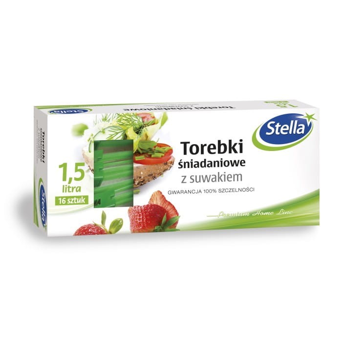 STELLA Torebki śniadaniowe z suwakiem 1.5L 1op.-16szt