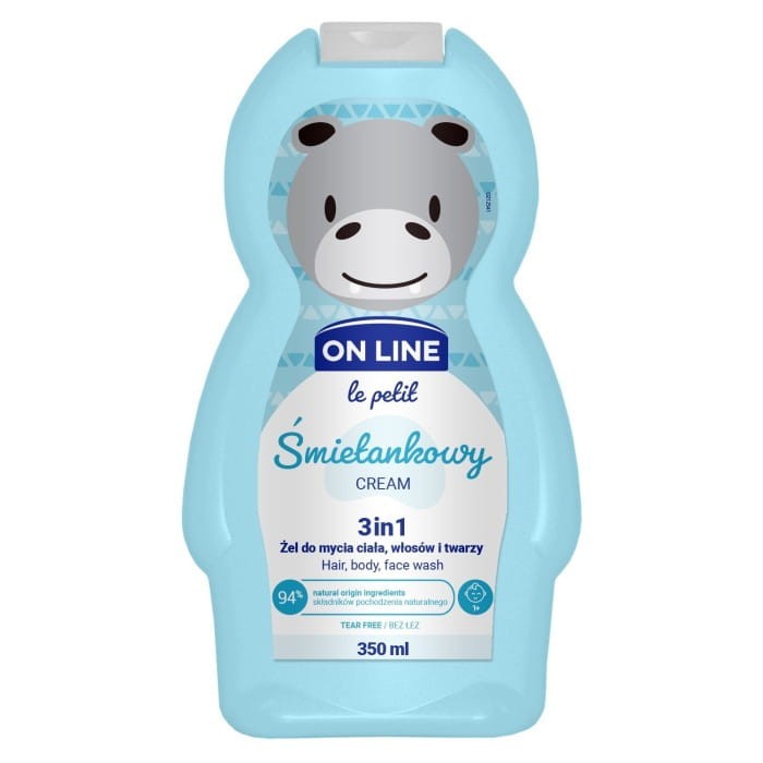 On Line Le Petit Żel do mycia ciała,włosów i twarzy 3w1 dla dzieci Śmietankowy  350ml