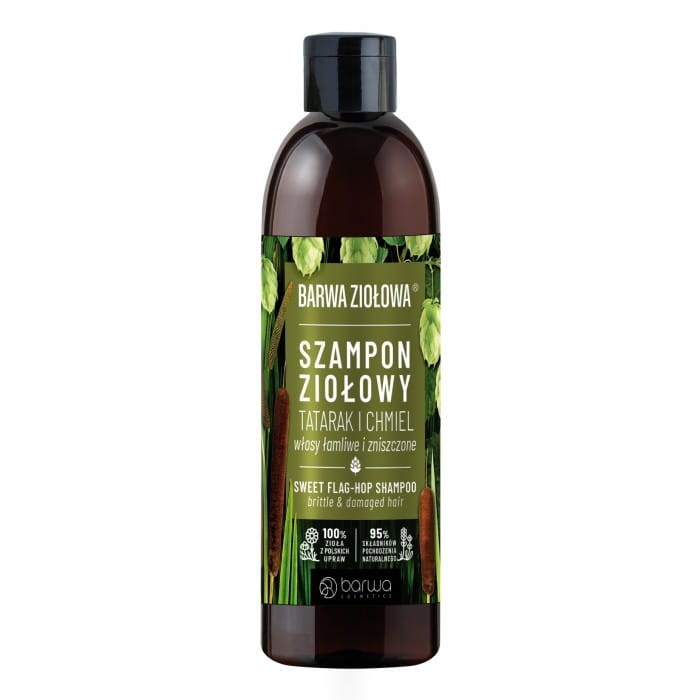 BARWA Ziołowa Szampon do włosów Tatarak &amp; Chmiel - włosy łamliwe i zniszczone  250ml