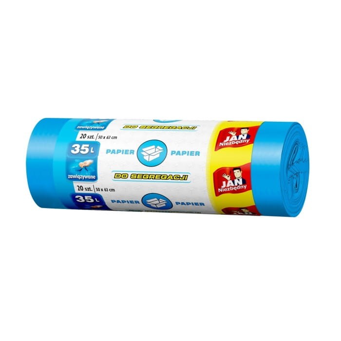 Sarantis Jan Niezbędny Worki do segregacji śmieci niebieskie - papier 35L  1op.-20szt