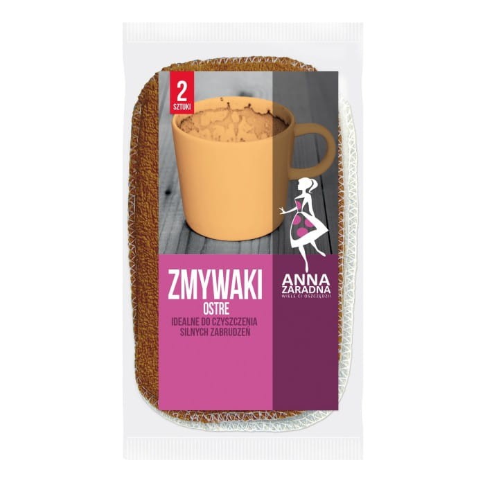 ANNA ZARADNA Zmywaki ostre - do silnych zabrudzeń  1op.-2szt
