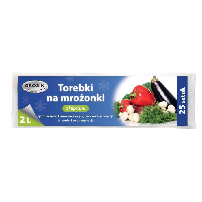 Sarantis Jan Niezbędny Grosik Torebki na mrożonki z klipsem 2L 1op.-25szt