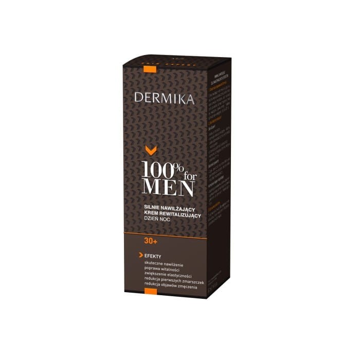 Dermika 100% for Men Krem 30+ silnie nawilżający i rewitalizujący na dzień i noc  50ml