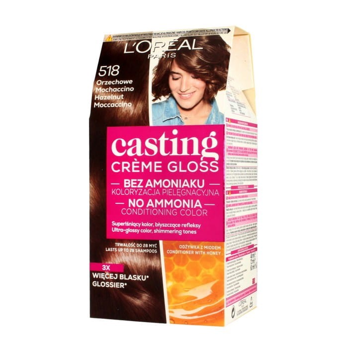 LOREAL Casting Creme Gloss Krem koloryzujący nr 518 Orzechowe Mochaccino  1op.