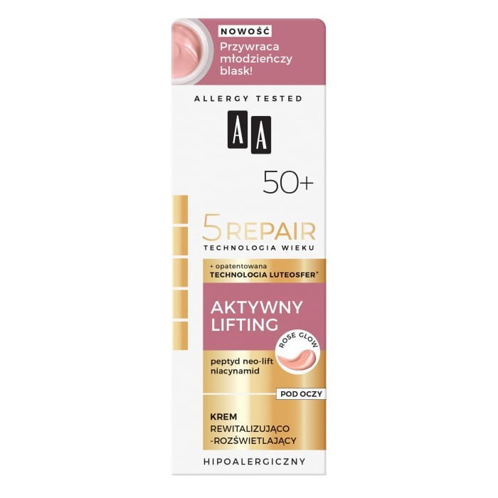 AA Technologia Wieku 5 Repair 50+ Aktywny Lifting Krem rewitalizująco-rozświetlający pod oczy 15ml