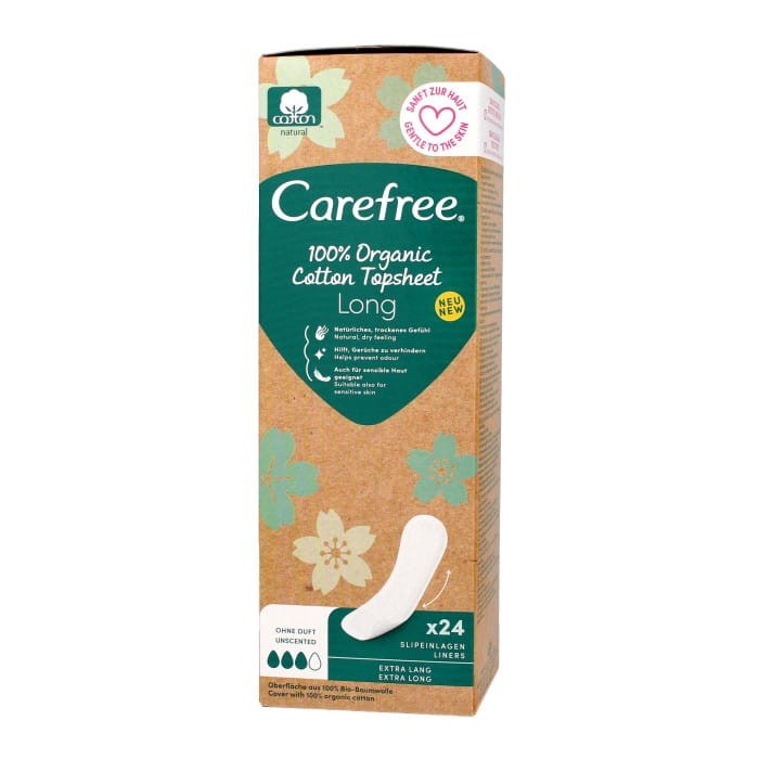 Carefree Plus 100% Organic Wkładki higieniczne - long 1op.-24szt
