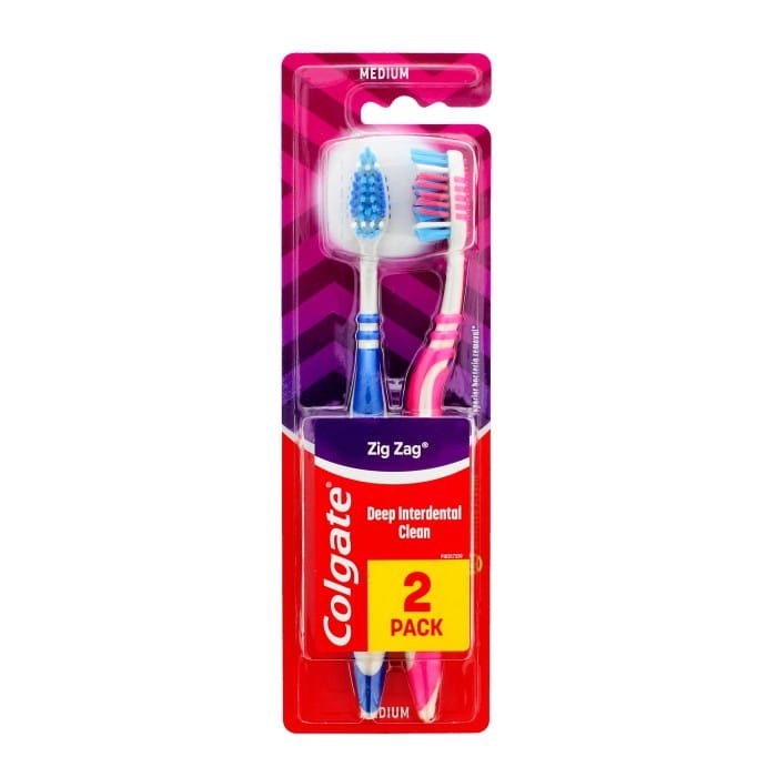 Colgate Szczoteczka Zig Zag Plus średnia - mix kolorów 1+1 Gratis