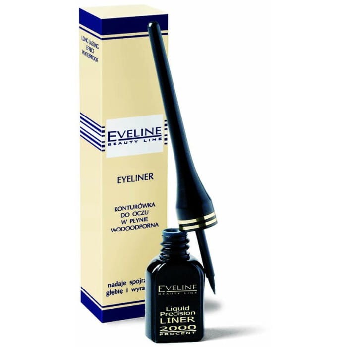 EVELINE Eyeliner czarny liquid precision 2000%