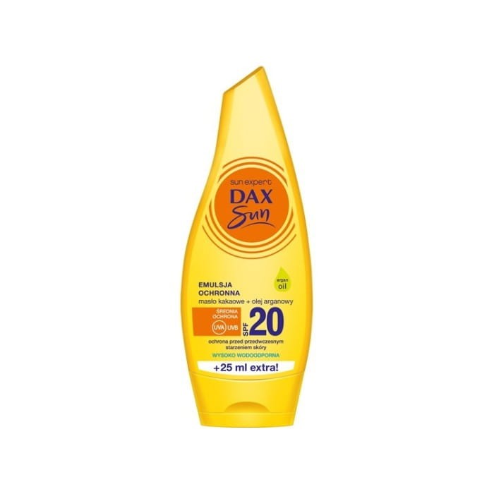Dax Sun Emulsja ochronna do opalania z masłem kakaowym i olejem arganowym SPF20 175ml