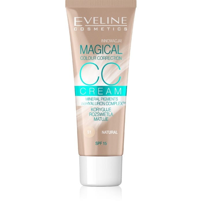 EVELINE Magical Colour Correction CC Multifunkcyjny podkład nr 51 Naturalny 30 ml