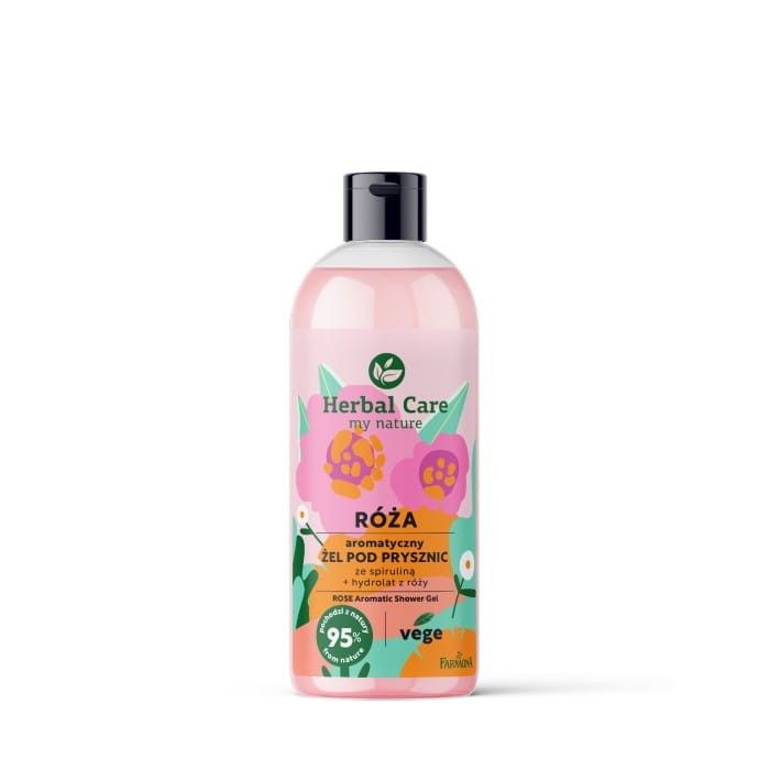 HERBAL CARE Róża Aromatyczny żel pod prysznic ze spiruliną i różą 500 ml