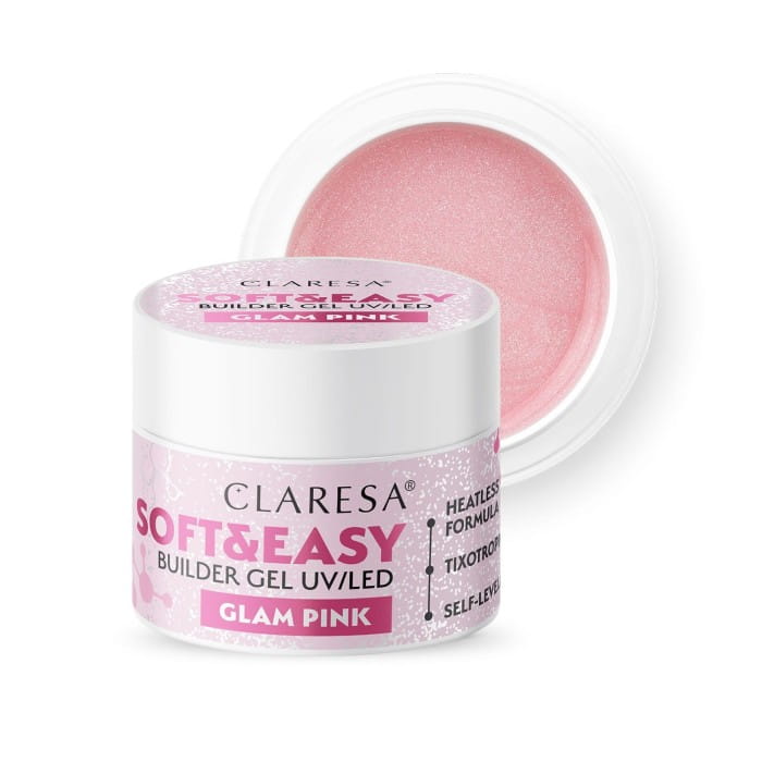 CLARESA Żel budujący do paznokci Soft&amp;Easy Builder - Glam Pink 12g