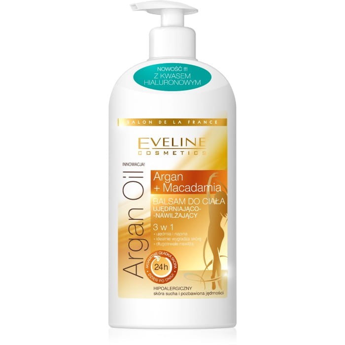 EVELINE Salon De La France Balsam do ciała ujędrniająco-nawilżający 3w1 Argan Oil &amp; Macadamia 350 ml