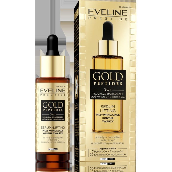 EVELINE Gold Peptides Serum lifting przywracające kontur twarzy 3w1 30 ml