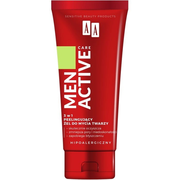 AA Men Active Care Peelingujący Żel do mycia twarzy 3w1 150ml