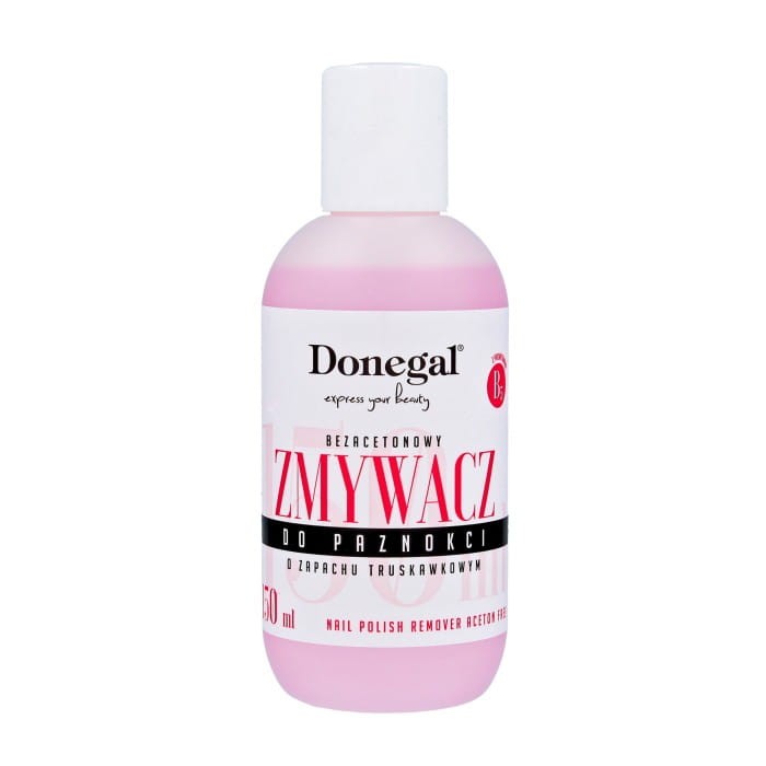 DONEGAL Zmywacz do paznokci bezacetonowy z witaminą F truskawkowy (9684) 150 ml