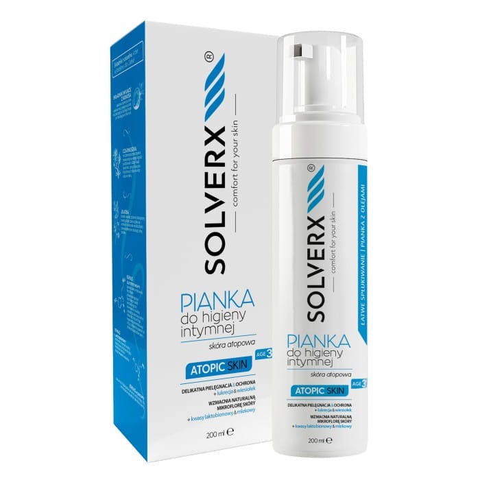 SOLVERX Atopic Skin Pianka do higieny intymnej do skóry atopowej  200ml
