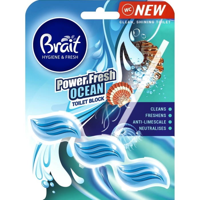 Brait Hygiene &amp; Fresh Kostka do WC Power Fresh Ocean 39g