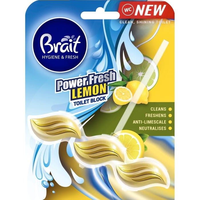 BRAIT Hygiene &amp; Fresh Kostka do WC Power Fresh Lemon 39 g