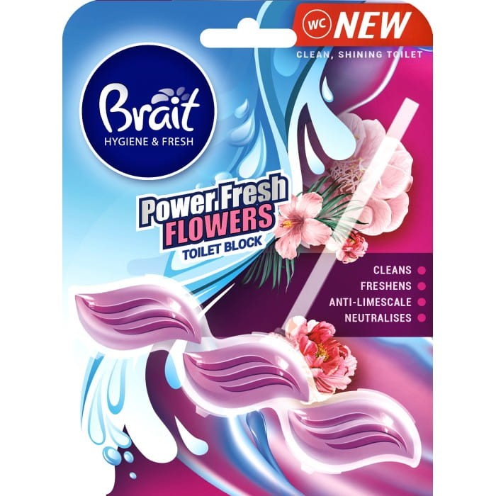 BRAIT Hygiene &amp; Fresh Kostka do WC Power Fresh Fowers 39 g