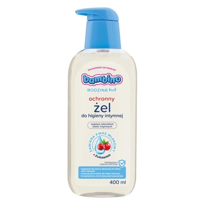 BAMBINO Rodzina Ochronny żel do higieny intymnej z ekstraktem z żurawiny 400 ml