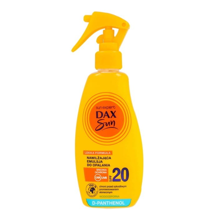DAX Sun Nawilżająca emulsja do opalania SPF 20 z d-panthenolem w sprayu 200 ml