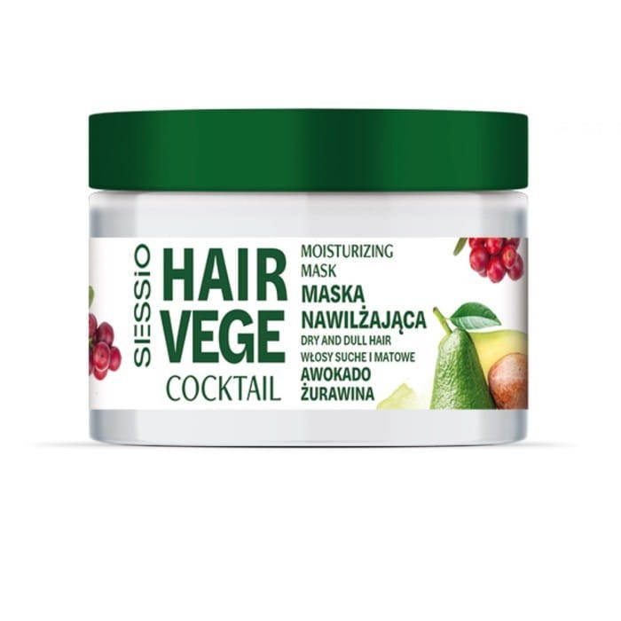 SESSIO Hair Vege Cocktail Maska nawilżająca do włosów Awokado &amp; Żurawina 250 ml