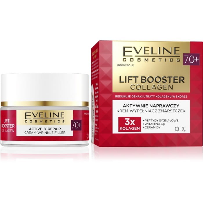 EVELINE Lift Booster Collagen 70+ Aktywnie naprawczy krem-wypełniacz zmarszczek 50 ml