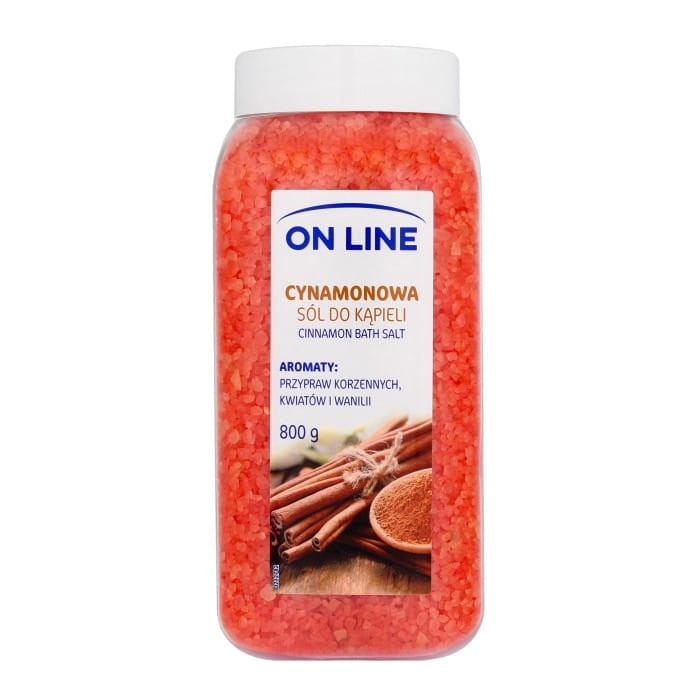 ON LINE Sól do kąpieli - Cynamonowa 800g