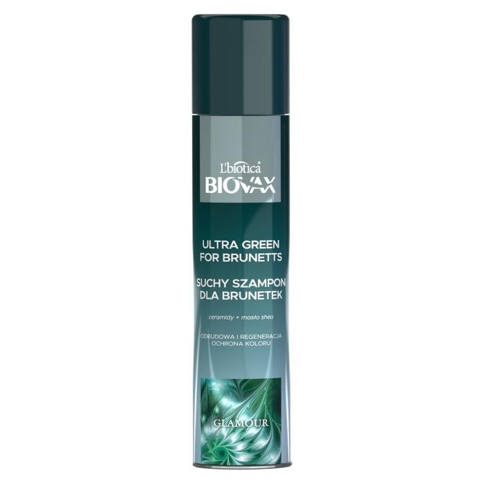 L`BIOTICA BIOVAX Glamour Suchy szampon do włosów dla brunetek - Ultra Green 200 ml