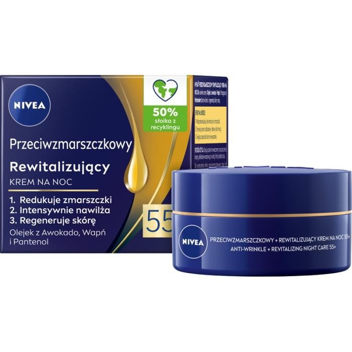 NIVEA 55+ Rewitalizujący krem przeciwzmarszczkowy na noc 50 ml