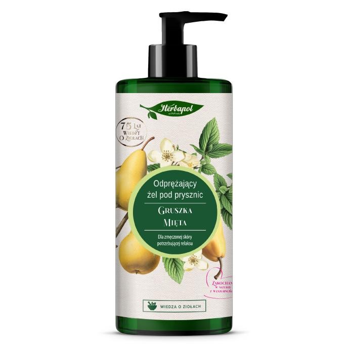HERBAPOL Odprężający Żel pod prysznic - Gruszka &amp; Mięta 740ml