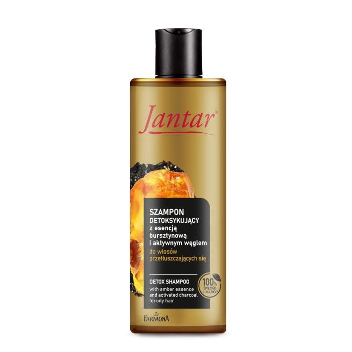 JANTAR Szampon detoksykujący z esencją bursztynową i aktywnym węglem do włosów przetłuszczających się 300 ml