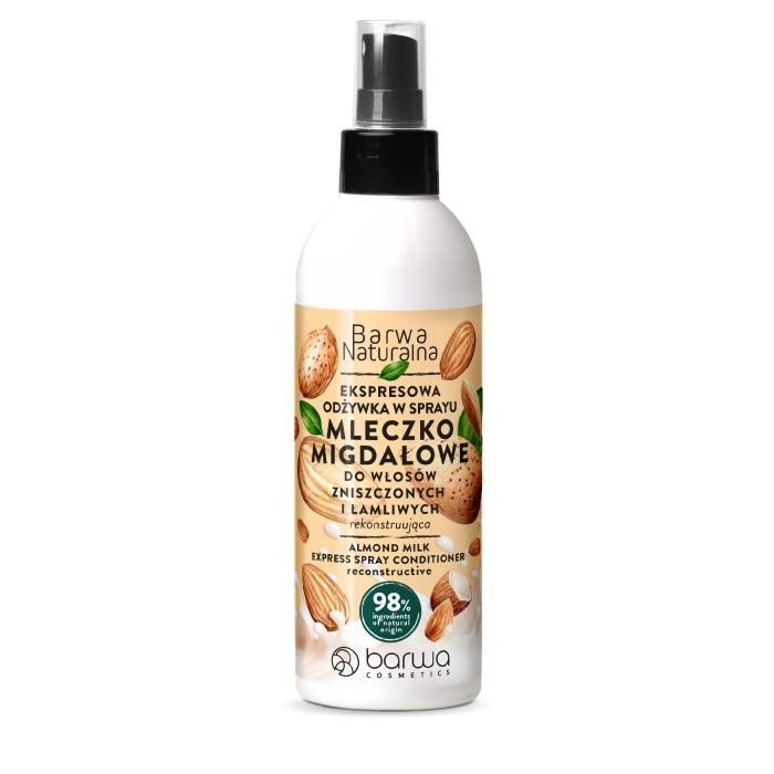 BARWA Naturalna Mleczko Migdałowe Ekspresowa Odżywka w sprayu do włosów zniszczonych i łamliwych 200ml
