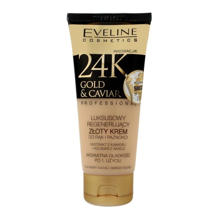 EVELINE 24k Gold&amp;Caviar Luksusowy regenerujący złoty krem do rąk i paznokci 100 ml