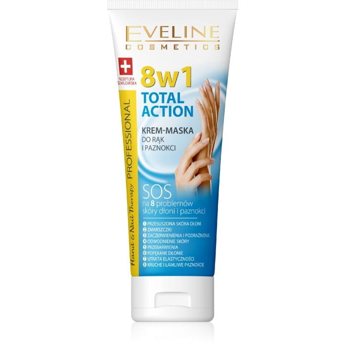 EVELINE Hand&amp;Nail Therapy Total action krem-maska do rąk i paznokci 8w1 75 ml