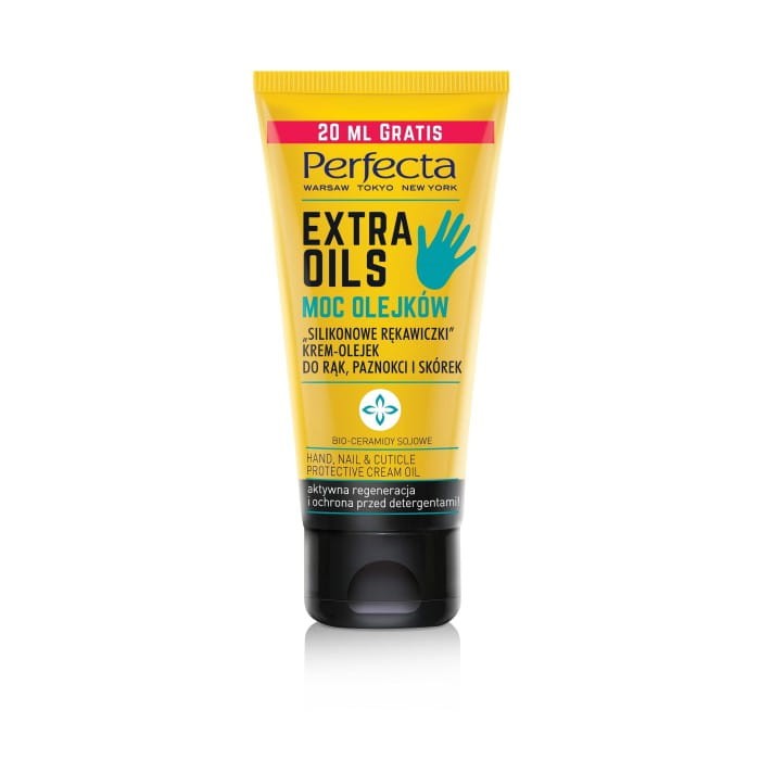PERFECTA Extra Oils Krem-olejek do rąk, paznokci i skórek - Silikonowe Rękawiczki - tubka 80 ml