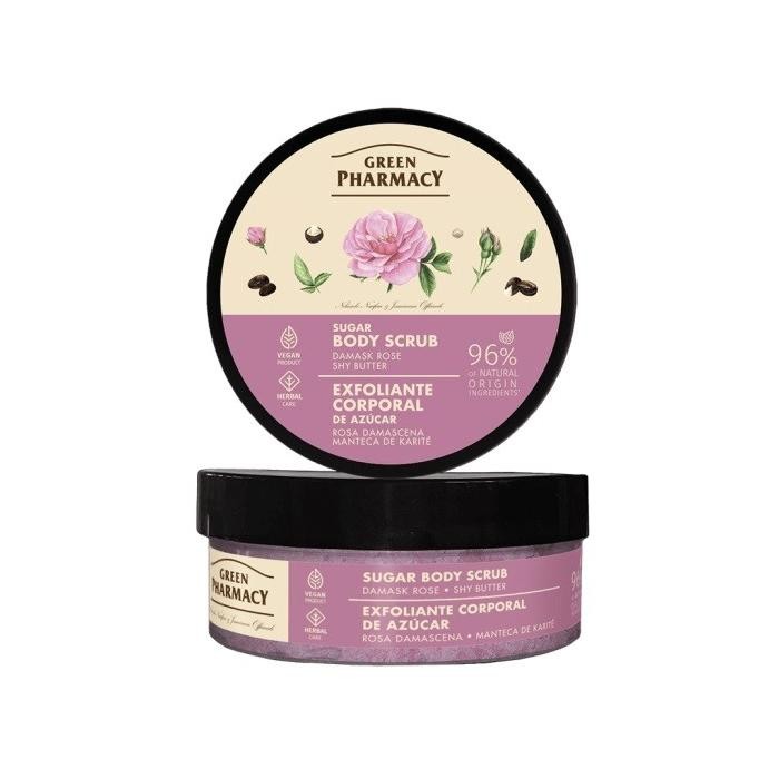 GREEN PHARMACY Multi Peeling cukrowy do ciała Róża damasceńska i Masło shea
