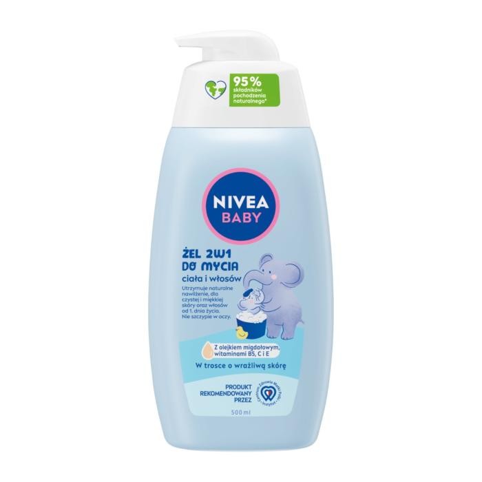 NIVEA Baby Żel 2w1 do mycia ciała i włosów z pompką 500 ml