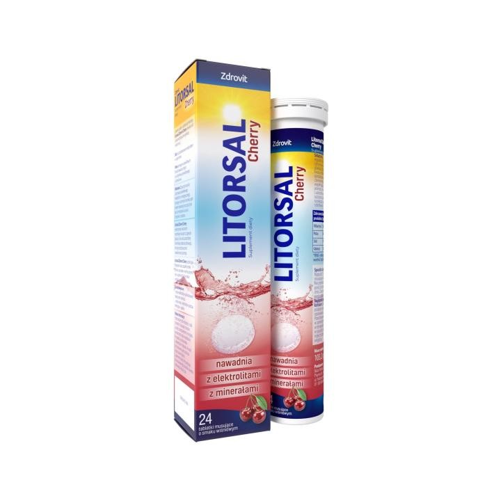 ZDROVIT Litorsal Cherry 24 tabletki musujące - smak wiśniowy