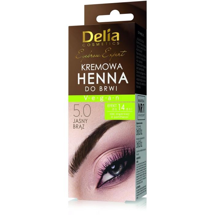 DELIA Henna w kremie 5.0 - Jasny brąz 15 ml